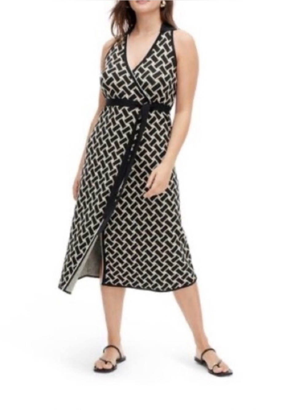 Diane Von Furstenberg x Target Sleeveless Midi Sweater Wrap Dress Size Medium